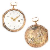 OROLOGIO DA TASCA IN ORO CON SCAPPAMENTO A VERGA ANULARE, SVIZZERA 1780 CIRCA