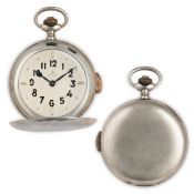 ANCRE, RIPETIZIONE QUARTI, OROLOGIO DA TASCA SAVONETTE, IN METALLO ARGENTATO, SVIZZERA 1914
