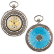 ANONIMO, OROLOGIO A MONETA, IN ARGENTO E SMALTI, GERMANIA 1930 CIRCA