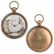 BREGUET A PARIS, OROLOGIO DA TASCA IN OTTONE DORATO, CON QUADRANTE RIVOLUZIONARIO, FRANCIA 1795