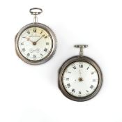 DUCHENE, PRAZ, LOTTO COMPOSTO DA DUE OROLOGI DA TASCA IN ARGENTO A DOPPIA CASSA, SVIZZERA 1770 CIRCA
