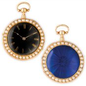 MALLER, OROLOGIO DA TASCA CON RIPETIZIONE QUARTI, MICROPERLE E SMALTI, FRANCIA 1820 CIRCA