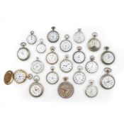ENORME LOTTO DI 20 OROLOGI DA TASCA, 1860-1920 CIRCA