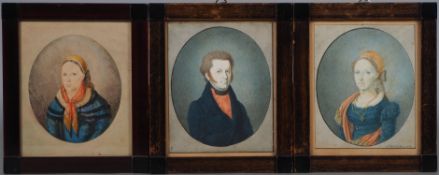 Drei Biedermeier Porträts, 19. Jh.