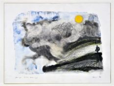 Abstrahierte Landschaft - unleserlich signiert, 1996
