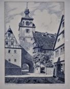 Federzeichnung Rothenburg ob der Tauber - sign. W. Friedrich, Weimar, 1933