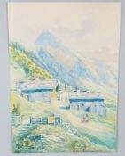 Franz Schuhwerk (1868, Kempten - 1946, Augsburg) - Aquarell mit Gebirgslandschaft, 1940