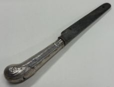 An 18th Century silver pistol handled knife.