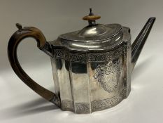 An attractive 18th Century George III silver teapot.