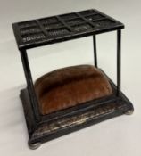 An unusual large silver pin cushion.