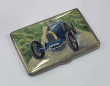A rare silver and enamelled cigarette case.