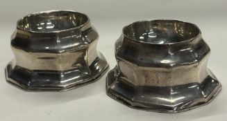 A fine pair of octagonal George I silver trencher salts.