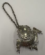 An unusual 18th Century silver wine label for 'White Wine'.