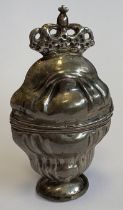 A Continental silver marriage box.