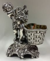 A Victorian cast silver salt.