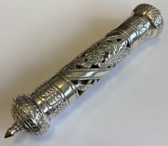 A good heavy Continental silver scroll holder.