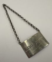 A rare rectangular 18th Century silver decanter label for 'Lime Juice'.