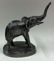 An English silver figure of an elephant.