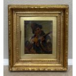 A gilt framed and glazed oil on board.