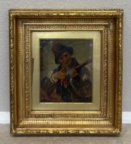 A gilt framed and glazed oil on board.