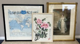 Three framed and glazed prints.