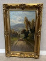 FRANK HIDER: (British, 1861 - 1933): A gilt framed and glazed oil on canvas.