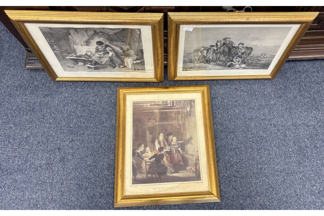 A trio of gilt framed and glazed prints. - Image 2 of 2