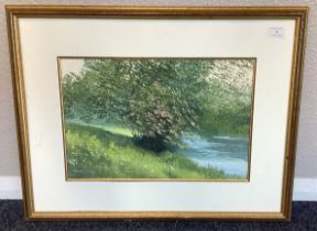 PAMELA DERRY: (British, 1932 - 2002): A gilt framed oil on board.