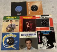 ELVIS PRESLEY: (American, 1935 - 1977): Eight 7 inch vinyl record singles (reissues).