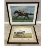 Two limited edition prints of racehorses.