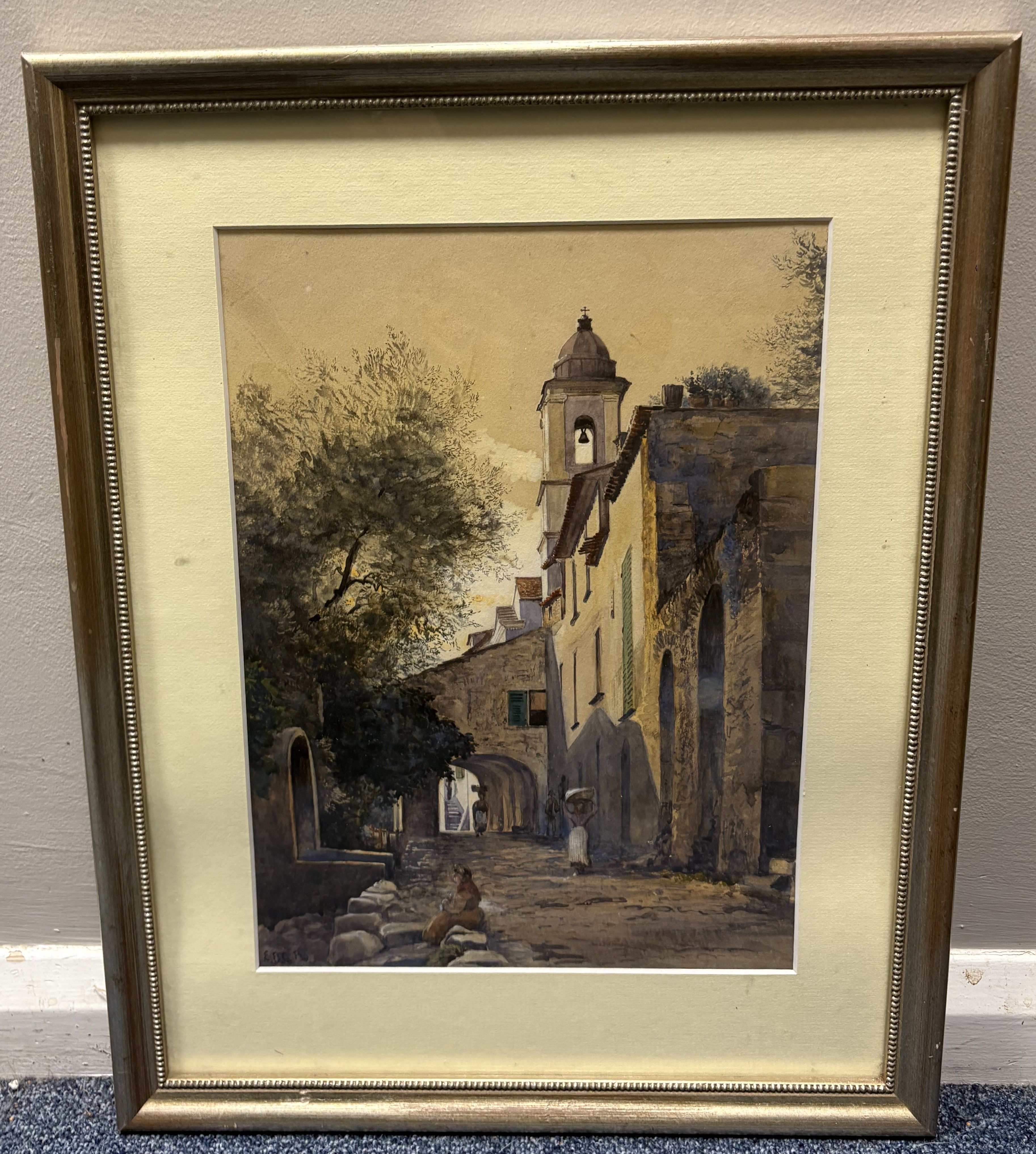 E. B. CRAWLEY BOEVEY: (British, 19th Century): A framed and glazed watercolour.
