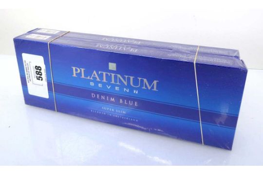 platinum seven cigarettes double switch price uk VAT 2 cartons of 10 packs of 20 Platinum Seven Denim Blue Super Slim  Cigarettes from Switzerland