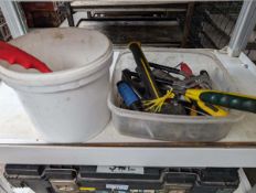 +VAT Tool box with contents and 2 plastic tubs with contents of tooling