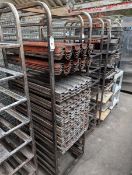 +VAT 52x67cm mobile bakers trolley possibly for a Revent or similar oven with a large number of