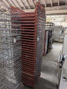 +VAT Approx. 30 54x64cm plastic bakers stacking trays on a 4 wheel plastic dolly