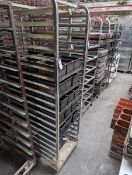 +VAT 52x76cm mobile bakers trolley to include 5 trays with 25cm long bread tins