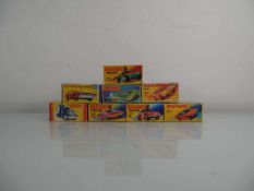 Eight Matchbox models: 2 rescue hovercraft, 20 Lamborghini Marzal, 13 Baja buggy, 53 Tanzara, 1
