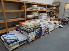 +VAT 8 part paper stock pallets with various paper and board stock plus the paper and board stock in