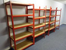 +VAT Contents of a small store room on first floor with 8 bays of light duty red boltless