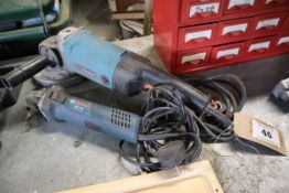 +VAT Makita 9' single phase electric disc cutter and a Bosch GWS7-100 angle grinder