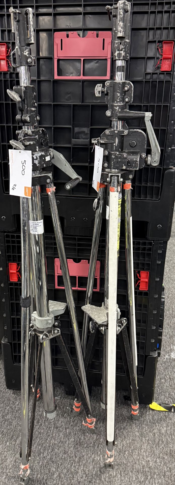 Swl Stand 2 x Well Travelled Manfrotto Chrome Wind Up Lighting Stands. 30kg SWL ...