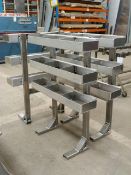 3 off Mobile aluminium 3 shelf parts racks.