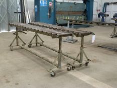 2 off Mobile feed rollers 2.45m long adjustable height