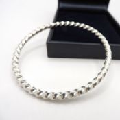 Sterling Silver 5mm Twisted Rope Bangle 22 Grams