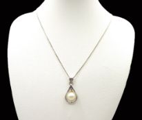 Sterling Silver Cultured Pearl Pendant Necklace