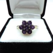 Sterling Silver Amethyst Ring New With Gift Pouch