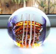 Peter Holmes Selkirk Glass Paperweight Signed Date 1997