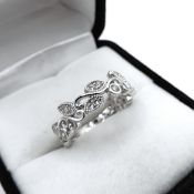 Sterling Silver Gemstone Band Ring New With Gift Pouch