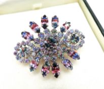 Vintage Art Deco Rainbow Iris Glass Brooch