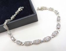 Sterling Silver 14ct Cubic Zirconia Tennis Bracelet New With Gift Box.